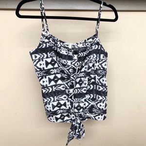 Boutique Tribal Pattern Cropped Shirt